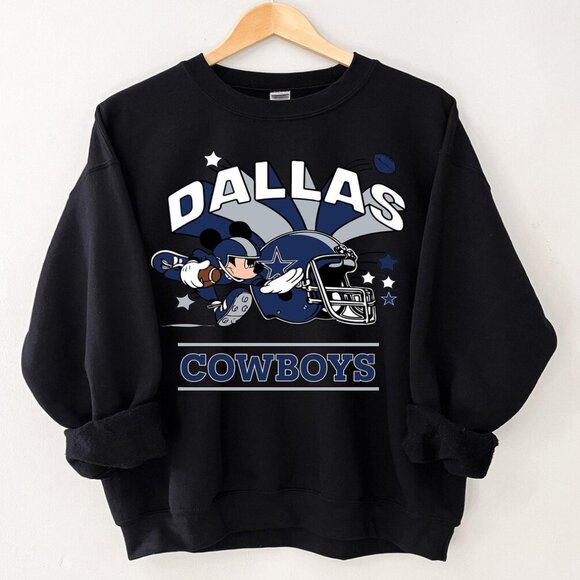 Dallas Cowboys Football Fan mickey player Game sweatshirt shirt retro NFL - Picture 1 of 2